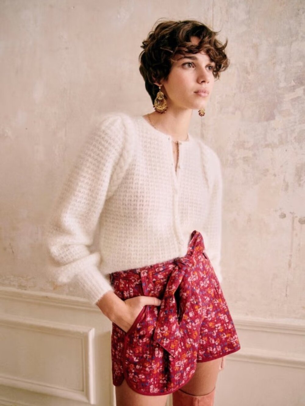 Sezane Anouk Jumper Sweater Cardigan Size XS Ecru Cream Off White - Picture 6 of 12